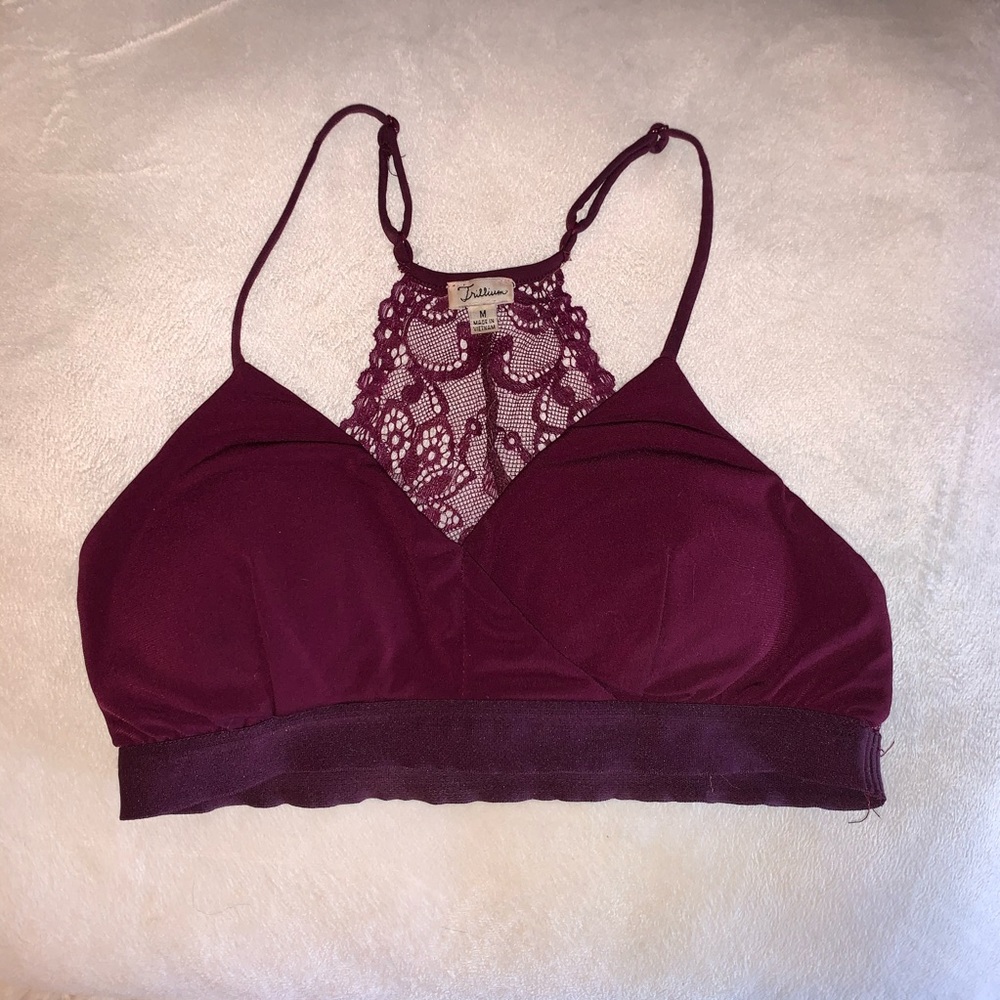 Burgundy Lace Bra